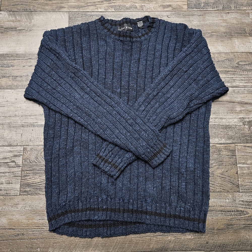 Dark Blue Cable Knit Sweater